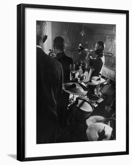 West Coast Jazz 'Kid' Ory Edward, Playing Jazz with a Band-Loomis Dean-Framed Premium Photographic Print
