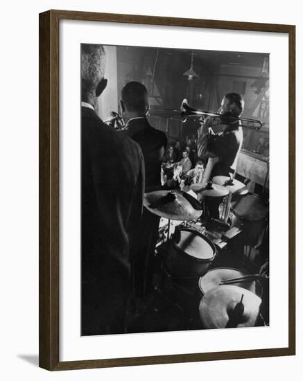 West Coast Jazz 'Kid' Ory Edward, Playing Jazz with a Band-Loomis Dean-Framed Premium Photographic Print