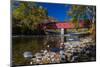 West Cornwall covered bridge over Housatonic River, West Cornwall, Connecticut, USA-null-Mounted Photographic Print