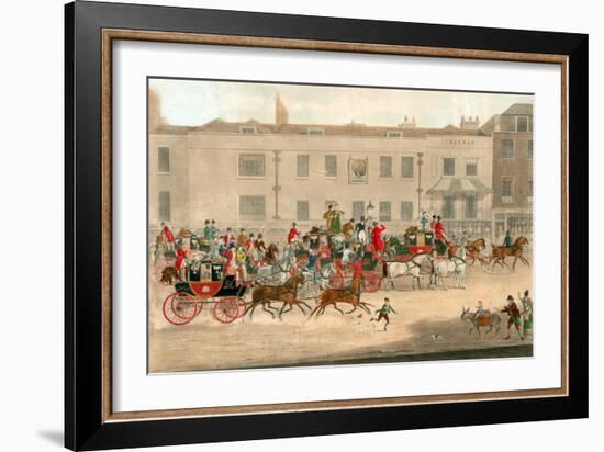 West Country Mails at the Gloucester Coffee House, Piccadilly, London-James Pollard-Framed Giclee Print