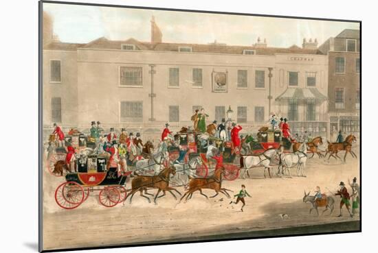 West Country Mails at the Gloucester Coffee House, Piccadilly, London-James Pollard-Mounted Giclee Print