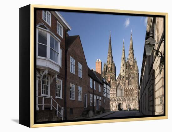 West Front, Lichfield Cathedral, Lichfield, Staffordshire, England, United Kingdom-Nick Servian-Framed Premier Image Canvas