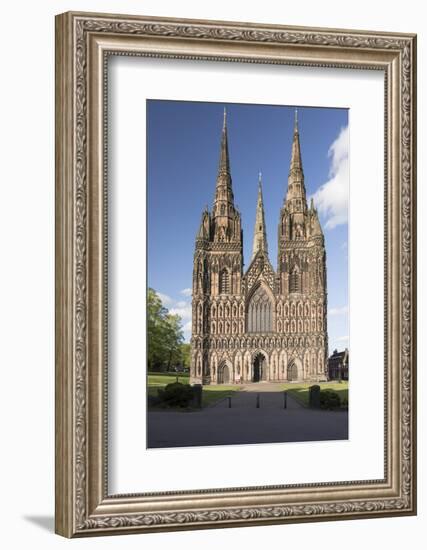 West Front, Lichfield Cathedral, Lichfield, Staffordshire, England, United Kingdom-Nick Servian-Framed Photographic Print