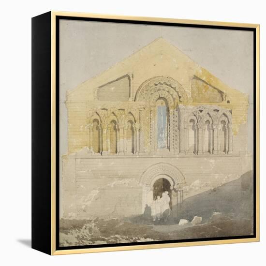 West Front of Castle Rising Church, Norfolk (Watercolour with Graphite)-John Sell Cotman-Framed Premier Image Canvas