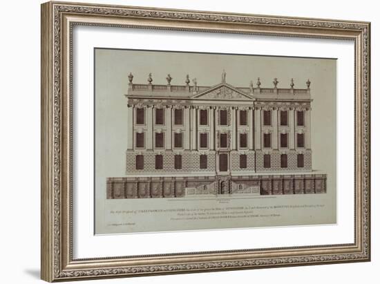 West Front of Chatsworth, from 'Vitruvius Britannicus or The British Architect'-null-Framed Giclee Print