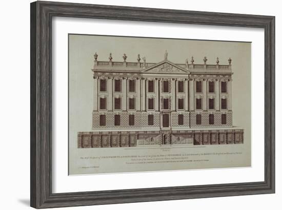 West Front of Chatsworth, from 'Vitruvius Britannicus or The British Architect'-null-Framed Giclee Print