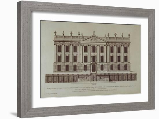 West Front of Chatsworth, from 'Vitruvius Britannicus or The British Architect'-null-Framed Giclee Print