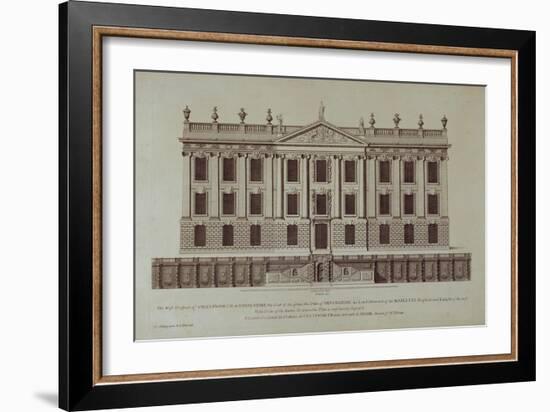 West Front of Chatsworth, from 'Vitruvius Britannicus or The British Architect'-null-Framed Giclee Print