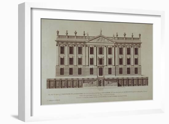 West Front of Chatsworth, from 'Vitruvius Britannicus or The British Architect'-null-Framed Giclee Print