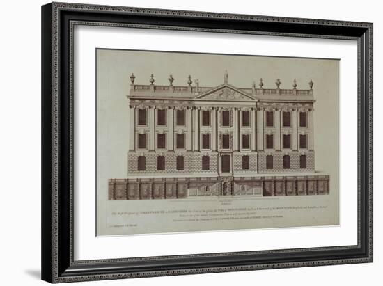 West Front of Chatsworth, from 'Vitruvius Britannicus or The British Architect'-null-Framed Giclee Print