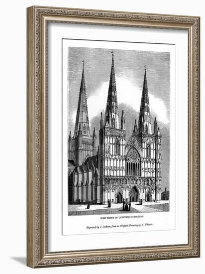 West Front of Lichfield Cathedral, 1843-J Jackson-Framed Giclee Print