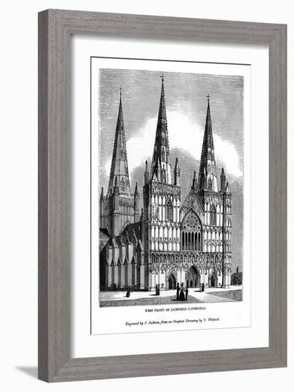 West Front of Lichfield Cathedral, 1843-J Jackson-Framed Giclee Print