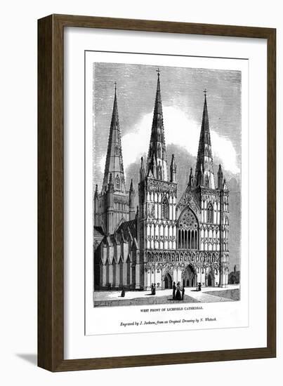 West Front of Lichfield Cathedral, 1843-J Jackson-Framed Giclee Print