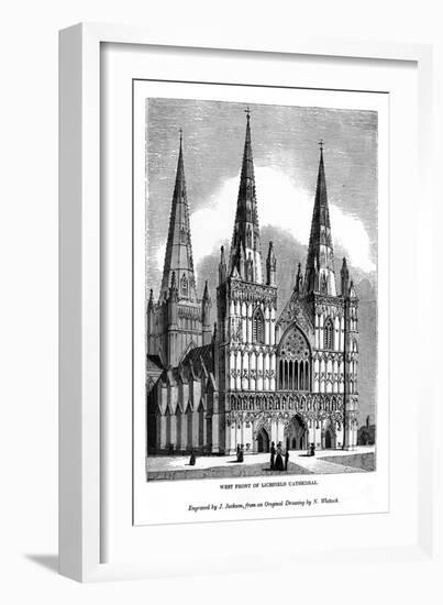 West Front of Lichfield Cathedral, 1843-J Jackson-Framed Giclee Print