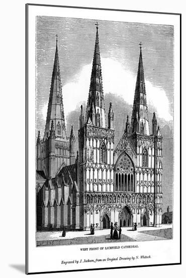 West Front of Lichfield Cathedral, 1843-J Jackson-Mounted Giclee Print