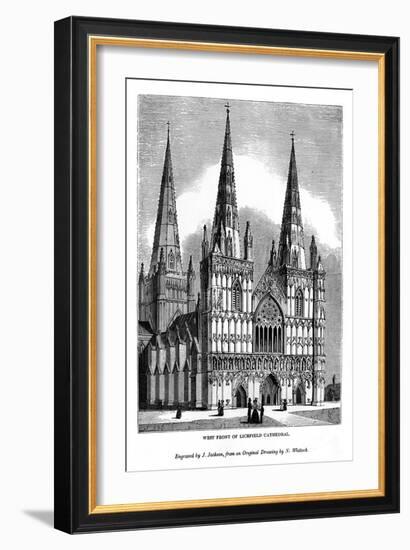 West Front of Lichfield Cathedral, 1843-J Jackson-Framed Giclee Print