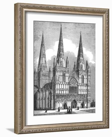 West Front of Lichfield Cathedral, Staffordshire, c1843-J Jackson-Framed Giclee Print