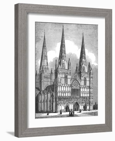 West Front of Lichfield Cathedral, Staffordshire, c1843-J Jackson-Framed Giclee Print