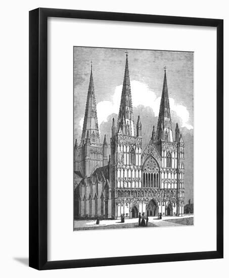 West Front of Lichfield Cathedral, Staffordshire, c1843-J Jackson-Framed Giclee Print