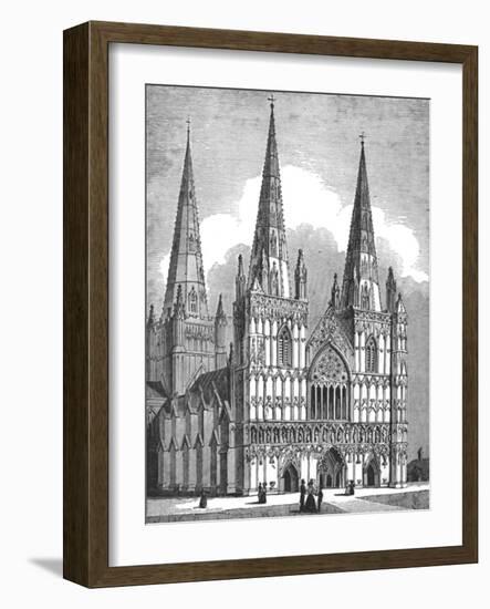 West Front of Lichfield Cathedral, Staffordshire, c1843-J Jackson-Framed Giclee Print