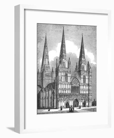 West Front of Lichfield Cathedral, Staffordshire, c1843-J Jackson-Framed Giclee Print