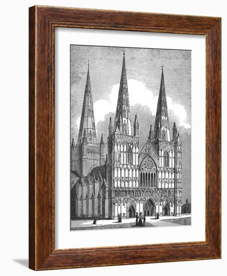 West Front of Lichfield Cathedral, Staffordshire, c1843-J Jackson-Framed Giclee Print