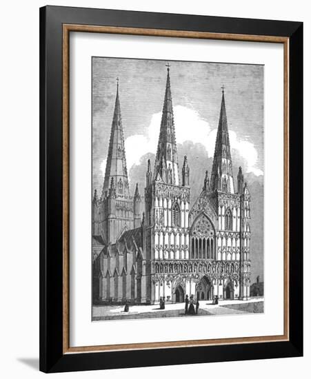 West Front of Lichfield Cathedral, Staffordshire, c1843-J Jackson-Framed Giclee Print