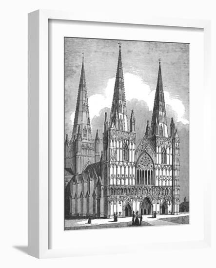 West Front of Lichfield Cathedral, Staffordshire, c1843-J Jackson-Framed Giclee Print