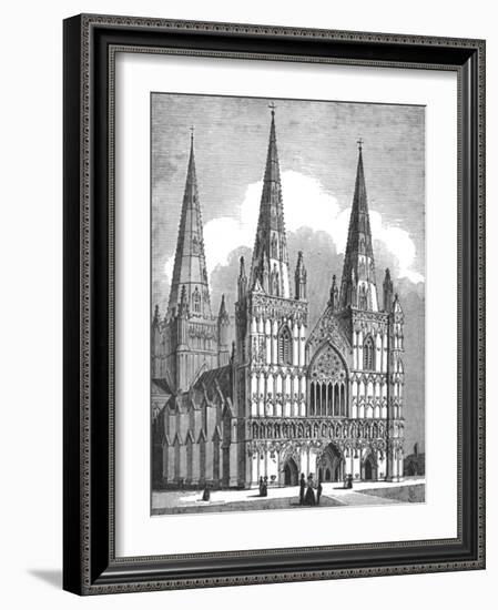 West Front of Lichfield Cathedral, Staffordshire, c1843-J Jackson-Framed Giclee Print