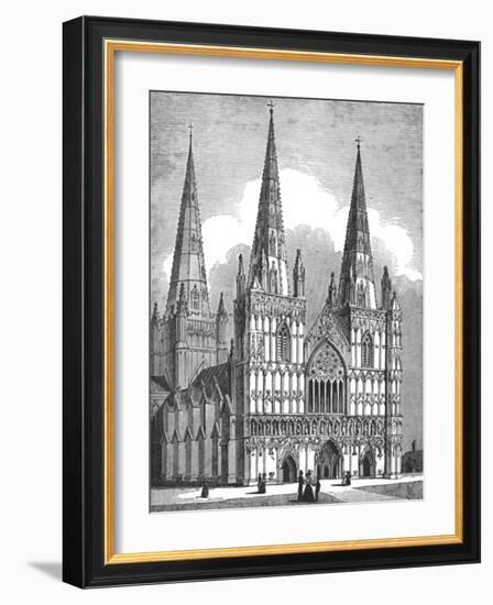 West Front of Lichfield Cathedral, Staffordshire, c1843-J Jackson-Framed Giclee Print