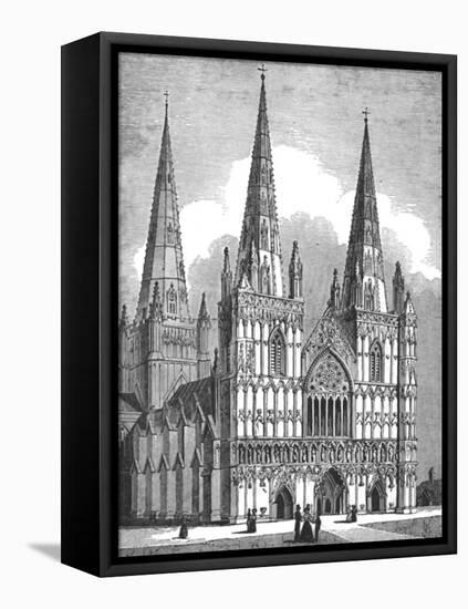 West Front of Lichfield Cathedral, Staffordshire, c1843-J Jackson-Framed Premier Image Canvas