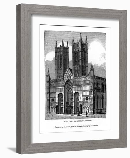 West Front of Lincolin Cathedral, 1843-J Jackson-Framed Giclee Print