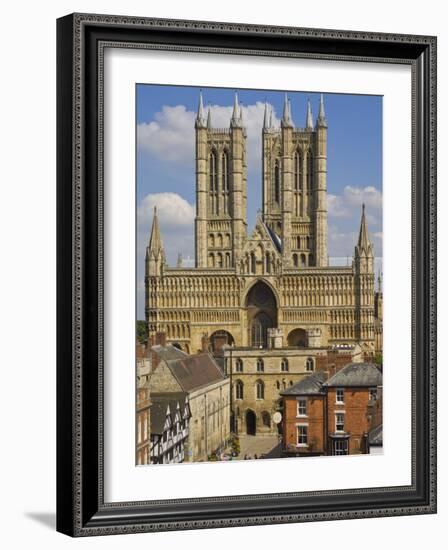 West Front of Lincoln Cathedral and Exchequer Gate, Lincoln, Lincolnshire, England, United Kingdom-Neale Clarke-Framed Photographic Print