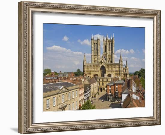 West Front of Lincoln Cathedral and Exchequer Gate, Lincoln, Lincolnshire, England, United Kingdom-Neale Clarke-Framed Photographic Print