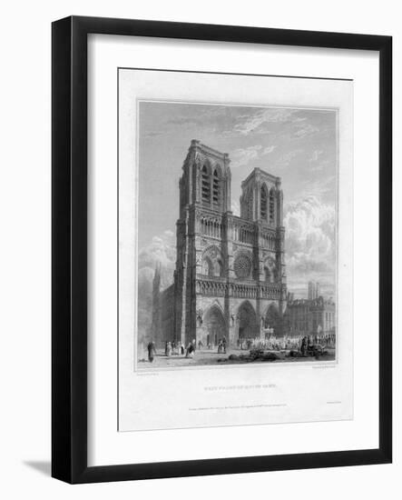 West Front of Notre Dame, Paris, France, 1822-Robert Sands-Framed Giclee Print