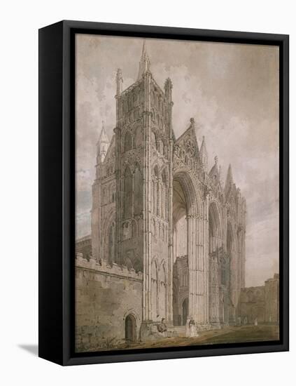 West Front of Peterborough Cathedral, 1794 (Watercolour over Indications in Graphite)-Thomas Girtin-Framed Premier Image Canvas