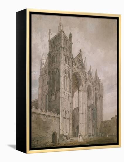 West Front of Peterborough Cathedral, 1794 (Watercolour over Indications in Graphite)-Thomas Girtin-Framed Premier Image Canvas