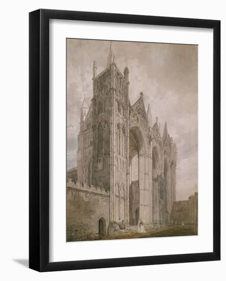 West Front of Peterborough Cathedral, 1794 (Watercolour over Indications in Graphite)-Thomas Girtin-Framed Giclee Print