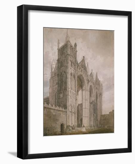 West Front of Peterborough Cathedral, 1794 (Watercolour over Indications in Graphite)-Thomas Girtin-Framed Giclee Print