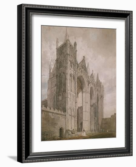 West Front of Peterborough Cathedral, 1794 (Watercolour over Indications in Graphite)-Thomas Girtin-Framed Giclee Print