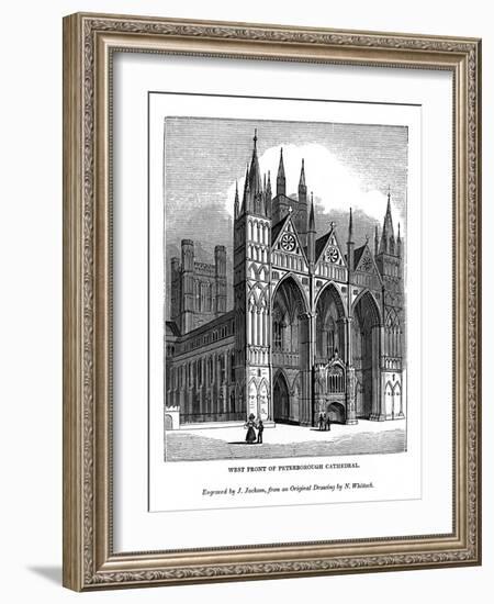 West Front of Peterborough Cathedral, 1843-J Jackson-Framed Giclee Print