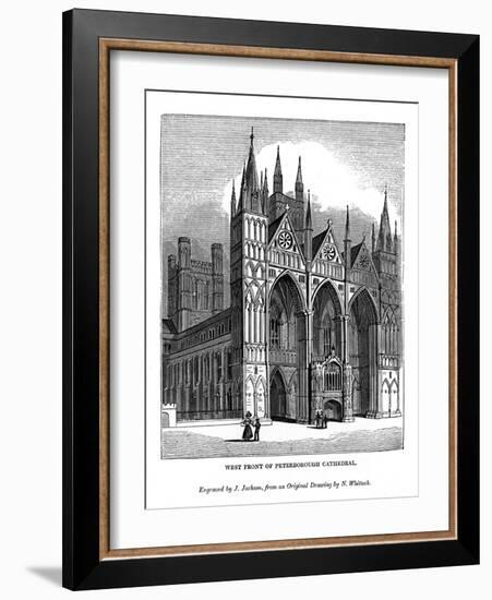 West Front of Peterborough Cathedral, 1843-J Jackson-Framed Giclee Print