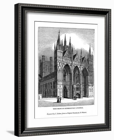 West Front of Peterborough Cathedral, 1843-J Jackson-Framed Giclee Print