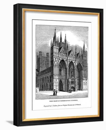 West Front of Peterborough Cathedral, 1843-J Jackson-Framed Giclee Print