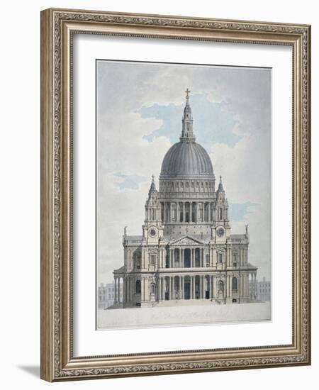 West Front of St Paul's Cathedral, City of London, 1780-Thomas Malton II-Framed Giclee Print