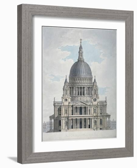 West Front of St Paul's Cathedral, City of London, 1780-Thomas Malton II-Framed Giclee Print