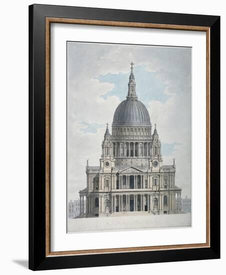 West Front of St Paul's Cathedral, City of London, 1780-Thomas Malton II-Framed Giclee Print