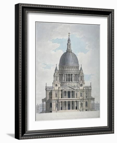 West Front of St Paul's Cathedral, City of London, 1780-Thomas Malton II-Framed Giclee Print