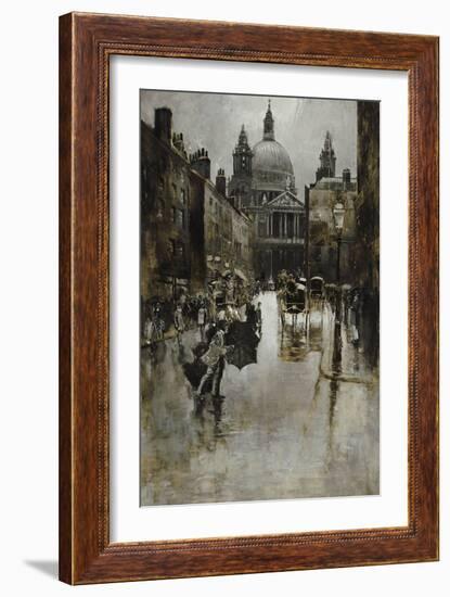 West Front of St. Paul's from Ludgate Hill-Joseph Pennell-Framed Giclee Print