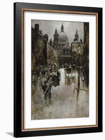 West Front of St. Paul's from Ludgate Hill-Joseph Pennell-Framed Giclee Print